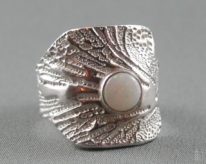 Textured Ring with Opal