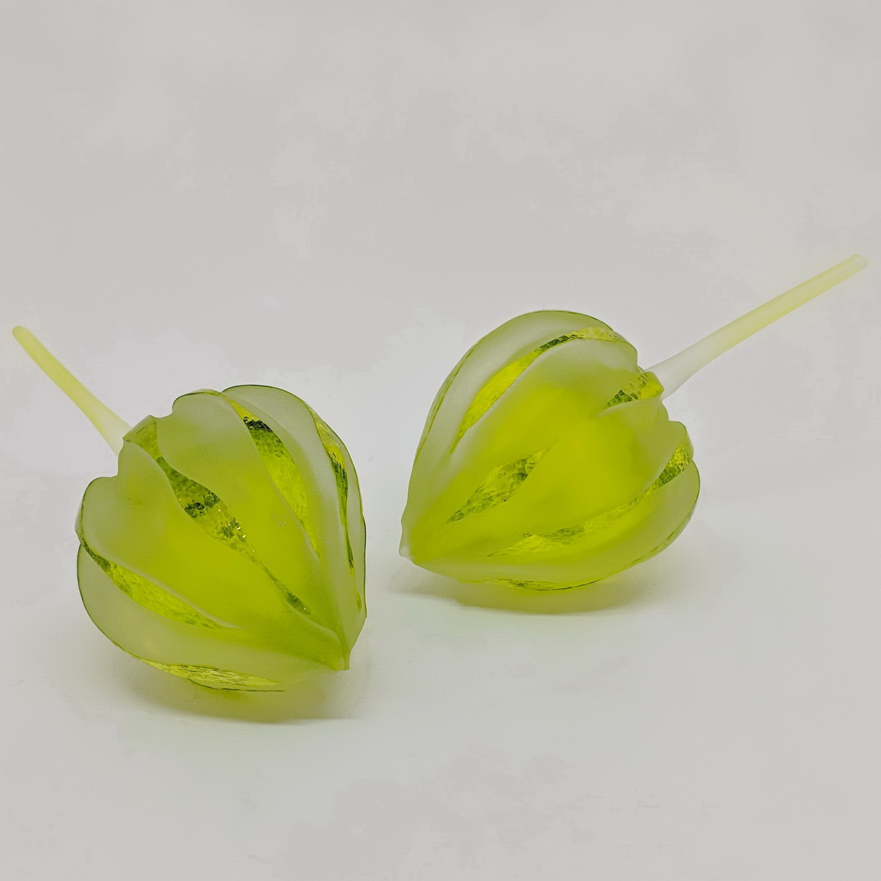 Green Japanese Glass Lanterns by Naoko Takenouchi at The Avenue Gallery, a contemporary fine art gallery in Victoria, BC, Canada.