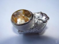 Large Stone with Crystal Structure Ring