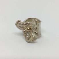 Reticulated Silver Ring with Gold Ball by Barbara Adams at The Avenue Gallery, a contemporary fine art gallery in Victoria, BC, Canada.