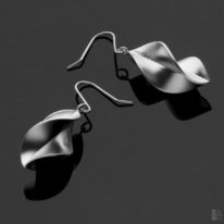 Sterling silver Spiral Series Earrings by HK+NP Studio at The Avenue Gallery, a contemporary art gallery in Victoria, British Columbia, Canada.