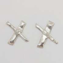 X-Earrings with Gold Dots by Barbara Adams at The Avenue Gallery, a contemporary fine art gallery in Victoria, BC, Canada.