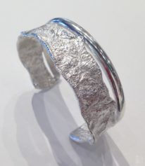 Mid Cuff Bracelet with Square Trim and Holes by Andrea Russell