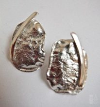 Small Ovals Earrings with Stripe by Andrea Russell