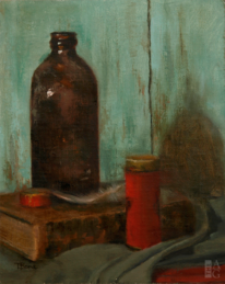 Classical still-life painting, Feather Dust, by Tanya Bone at The Avenue Gallery, a contemporary fine art gallery in Victoria, BC, Canada.