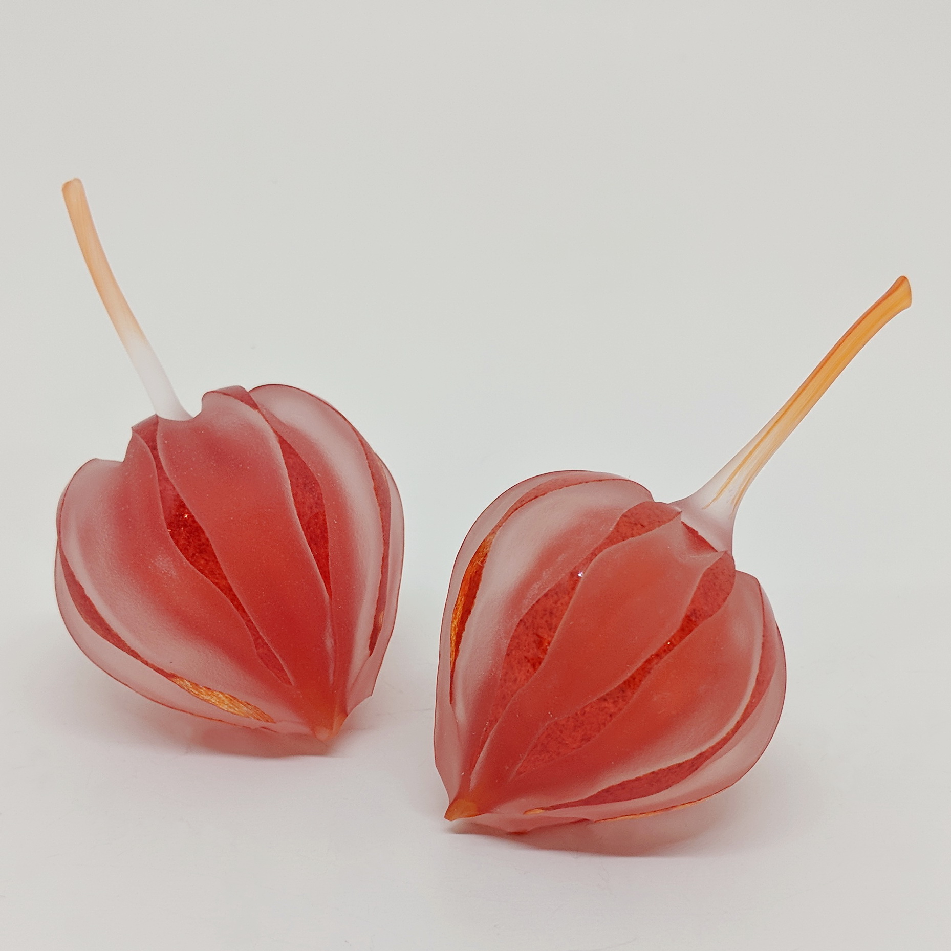 Orange Glass Japanese Lanterns by Naoko Takenouchi at The Avenue Gallery, a contemporary fine art gallery in Victoria, BC, Canada.