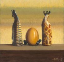 Rodney, Eggleg and Beth Taking in the View by Catherine Moffat