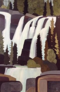 Landscape painting, Tangle Falls, by Lorna Dockstader at The Avenue Gallery, a contemporary fine art gallery in Victoria, British Columbia, Canada.
