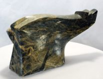 Anydrite and chlorite bear sculpture, Alert, by Pavel Barta at The Avenue Gallery, a contemporary fine art gallery in Victoria, BC, Canada.