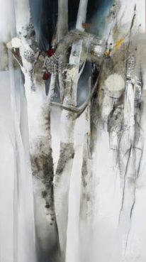 Abstract painting, Nostalgie by artist Hyun Jou-Lee at The Avenue Gallery, a contemporary fine art gallery in Victoria, British Columbia, Canada.