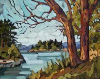 West coast painting, Coastal Islands, by Mary-Jean Butler at The Avenue Gallery, a contemporary fine art gallery in Victoria, BC, Canada.