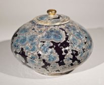 Ceramic Lidded Bulb, Purple Blue #193 by Bill Boyd at The Avenue Gallery, a contemporary fine art gallery in Victoria, BC, Canada.