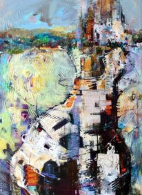 Abstract painting Motherland II by Eunmi Conacher at The Avenue Gallery, a contemporary fine art gallery in Victoria, BC.