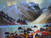 Landscape painting, Dreaming, Kinney Lake by Bi Yuan Cheng at The Avenue Gallery, a contemporary fine art gallery in Victoria, BC, Canada.