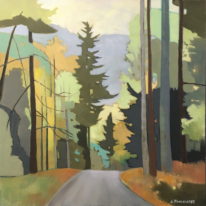 Landscape painting, Going to the Tea Farm by Lorna Dockstader at The Avenue Gallery, a contemporary fine art gallery in Victoria, BC, Canada.