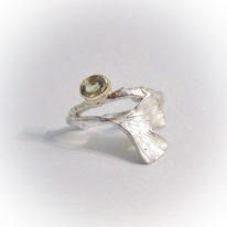 Solo Ginkgo with Peridot Ring by Andrea Russell at The Avenue Gallery, a contemporary fine art gallery in Victoria, BC, Canada.