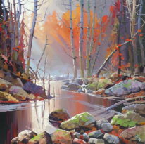 Red Symphony II by Bi Yuan Cheng at The Avenue Gallery, a contemporary fine art gallery in Victoria, BC, Canada.