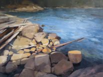 Standing On The Rocks by Maria Josenhans at The Avenue Gallery, a contemporary fine art gallery in Victoria, BC, Canada.