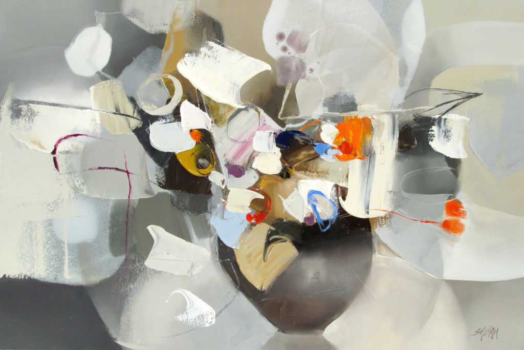 Abstract painting, Companion III by Shinah Lee at The Avenue Gallery, a contemporary fine art gallery in Victoria, BC, Canada.