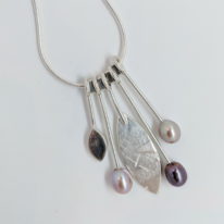 Dangly Necklace with Freshwater Pearls by Brenda Roy at The Avenue Gallery, a contemporary fine art gallery in Victoria, BC, Canada.