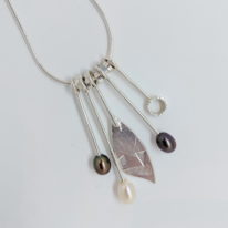 Dangly Necklace with Freshwater Pearls by Brenda Roy at The Avenue Gallery, a contemporary fine art gallery in Victoria, BC, Canada.