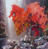 Red Season by Bi Yuan Cheng at The Avenue Gallery, a contemporary fine art gallery in Victoria, BC, Canada.