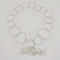 Reticulated Silver Links Necklace by Barbara Adams at The Avenue Gallery, a contemporary fine art gallery in Victoria, BC, Canada.