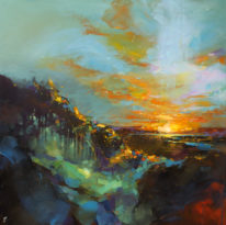 Abstracted landscape acrylic painting, Mountain #1 by William Liao at The Avenue Gallery, a contemporary fine art gallery in Victoria, BC, Canada.