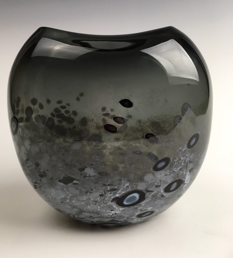 Tulip Vase (Grey) by glazier Lisa Samphire at The Avenue Gallery, a contemporary fine art gallery in Victoria, BC, Canada