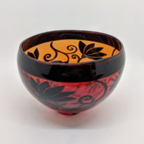 Large Graal Bowl (Red) by Naoko Takenouchi at The Avenue Gallery, a contemporary fine art gallery in Victoria, BC, Canada.