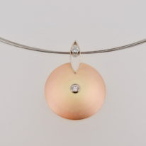 4-Colour Gold Pendant with 18kt. White Gold & Diamonds by Bayot Heer at The Avenue Gallery, a contemporary fine art gallery in Victoria, BC, Canada.