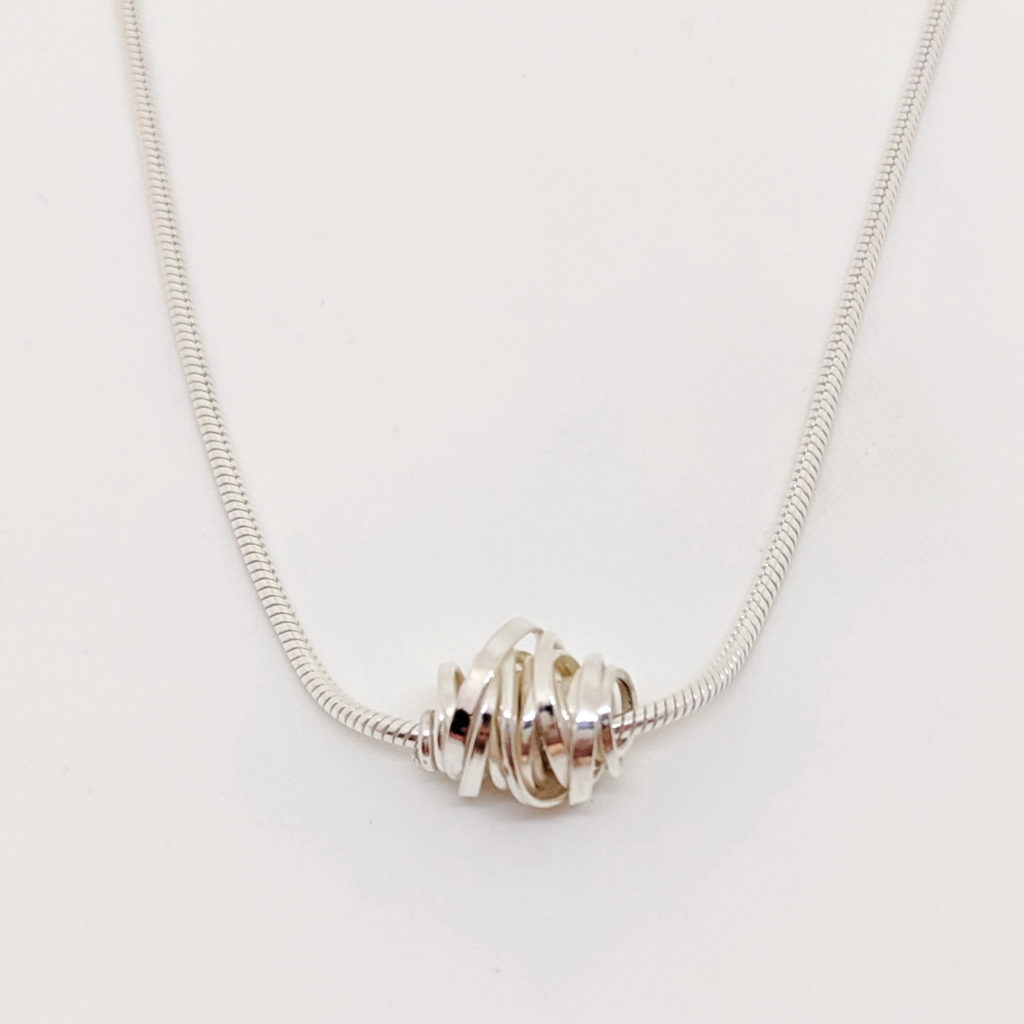 Silver Onefooter Necklace by Dorothee Rosen at The Avenue Gallery, a contemporary art gallery in Victoria BC., Canada