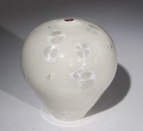 Pearl Crystalline Bulb Vase #299 by Bill Boyd at The Avenue Gallery, a contemporary fine art gallery in Victoria, BC, Canada