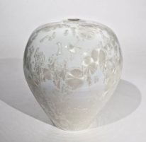 Pearl Crystalline Bulb Vase #304 by Bill Boyd at The Avenue Gallery, a contemporary fine art gallery in Victoria, BC, Canada