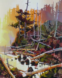 Golden Sunset by Bi Yuan Cheng at The Avenue Gallery, a contemporary fine art gallery in Victoria, BC, Canada.