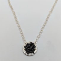 Fine Silver Pendant with Onyx by Veronica Stewart at The Avenue Gallery, a contemporary fine art gallery in Victoria, BC, Canada.