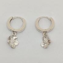 Huggie Hoop Earrings with Flowers by Andrea Russell at The Avenue Gallery, a contemporary fine art gallery in Victoria, BC, Canada.