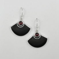 Black Jade & Garnet Earrings by Brenda Roy at The Avenue Gallery, a contemporary fine art gallery in Victoria, BC, Canada.
