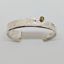 Silver, Gold & Citrine Cuff Bracelet by Andrea Russell at The Avenue Gallery, a contemporary fine art gallery in Victoria, BC, Canada.