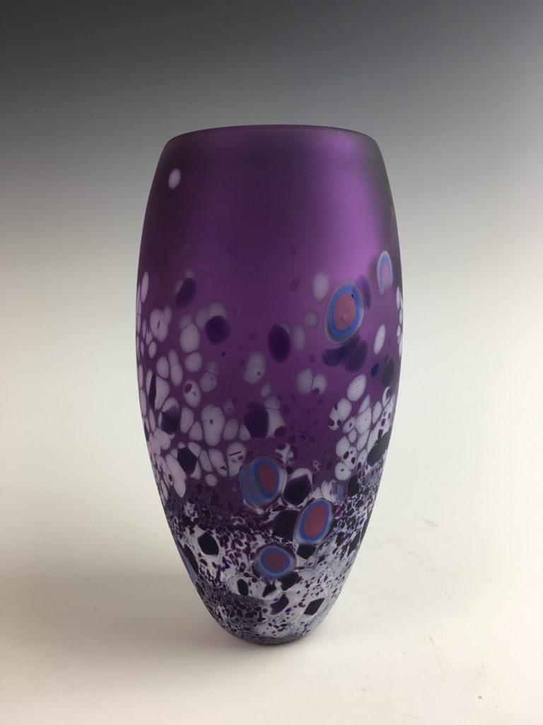 Lily Vase (Frosted Royal Purple) by Lisa Samphire at The Avenue Gallery, a contemporary fine art gallery in Victoria, BC, Canada.
