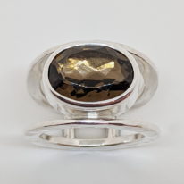 Double Round Ring with Smoky Quartz by A & R Jewellery at The Avenue Gallery, a contemporary fine art gallery in Victoria, BC, Canada.