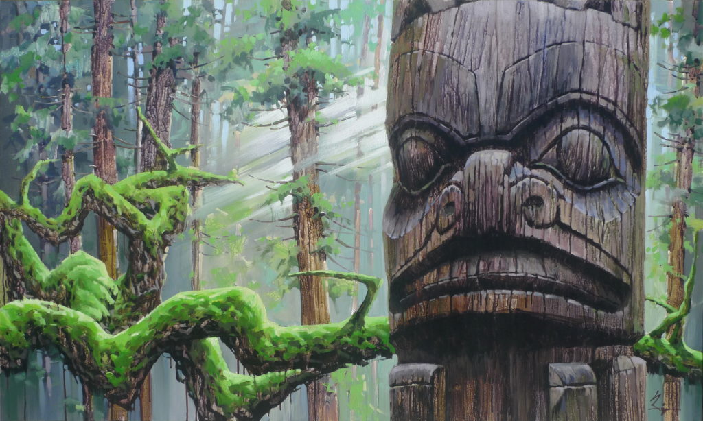 Moss On Trees by Bi Yuan Cheng at The Avenue Gallery, a contemporary fine art gallery in Victoria, BC, Canada.