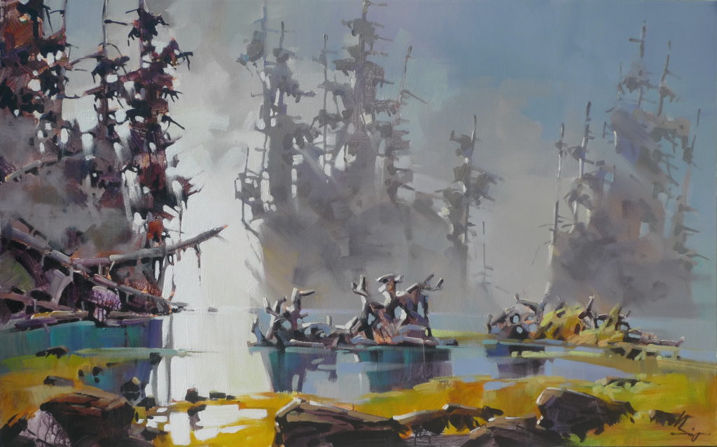 Beach Reflection by Bi Yuan Cheng at The Avenue Gallery, a contemporary fine art gallery in Victoria, BC, Canada.