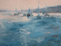Turquoise Evening by Maria Josenhans at The Avenue Gallery, a contemporary fine art gallery in Victoria, BC, Canada.