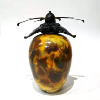 Large Round Vase with Gold Wrap by Geoff Searle at The Avenue Gallery, a contemporary fine art gallery in Victoria, BC, Canada