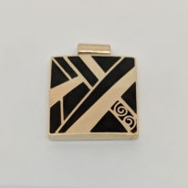 Gold & Black Jade Pendant by Brenda Roy at The Avenue Gallery, a contemporary fine art gallery in Victoria, BC, Canada.