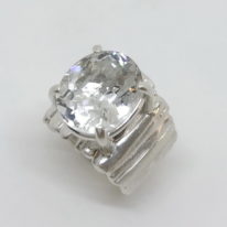 Bark Band Ring with White Topaz by A & R Jewellery at The Avenue Gallery, a contemporary fine art gallery in Victoria, BC, Canada.