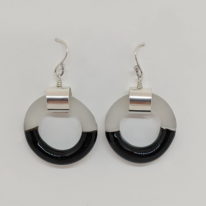 Two Tone Earrings (Black/White) by Minori Takagi at The Avenue Gallery, a contemporary fine art gallery in Victoria, BC, Canada.