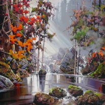 Touch of Red by Bi Yuan Cheng at The Avenue Gallery, a contemporary fine art gallery in Victoria, BC, Canada.