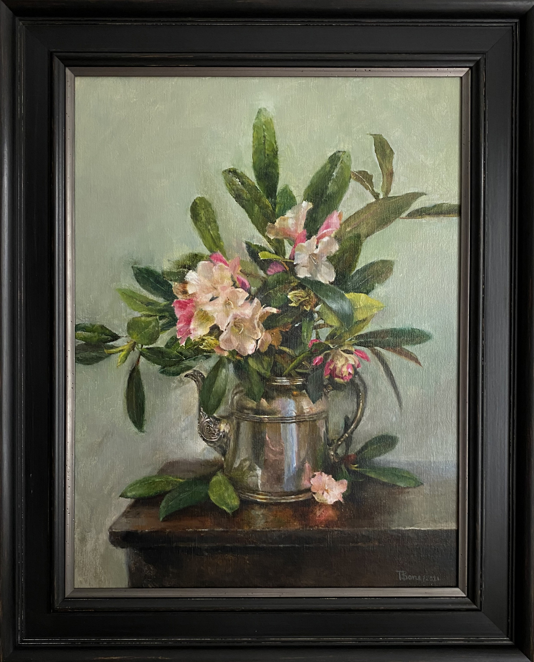 Rhododendrons in Silver by Tanya Bone at The Avenue Gallery, a contemporary fine art gallery in Victoria, BC, Canada.
